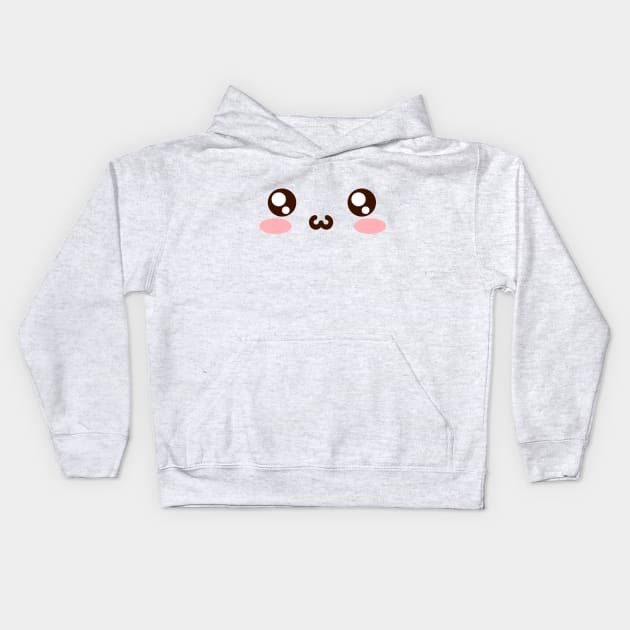 Kawaii face Kids Hoodie by Qwerty